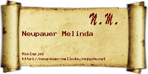 Neupauer Melinda névjegykártya